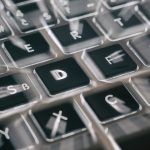 Abstract close-up of a laptop keyboard