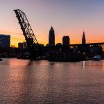 Cleveland skyline at sunrise